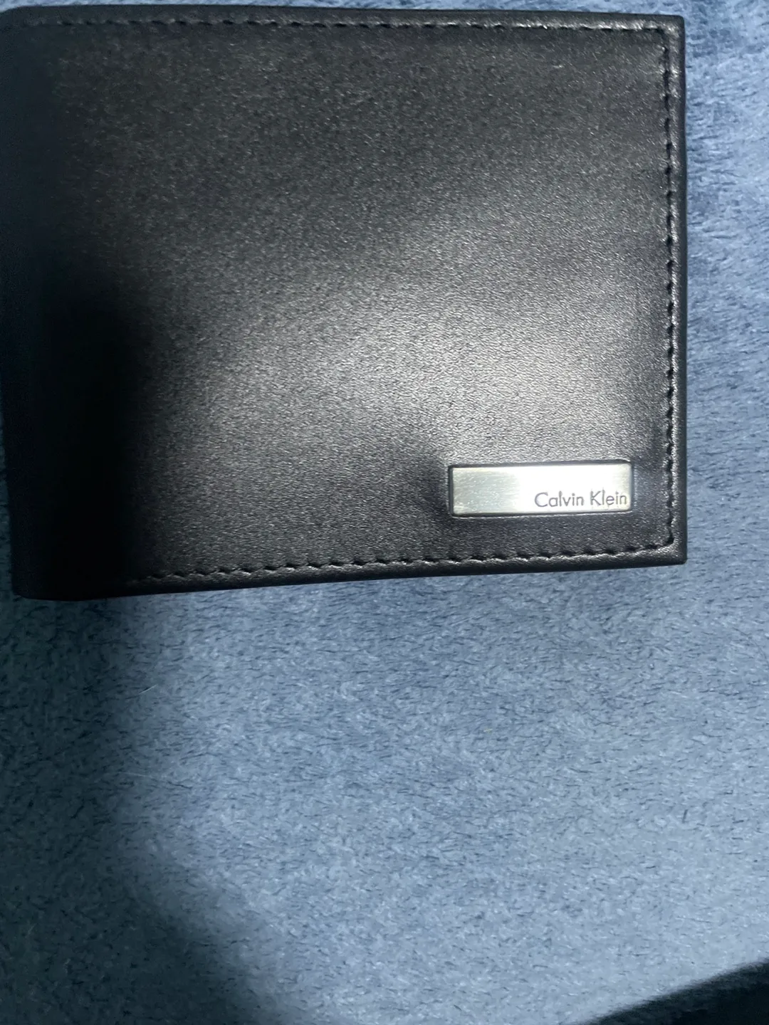 Calvin Klein Black Leather Card Holder Wallet thumbnail