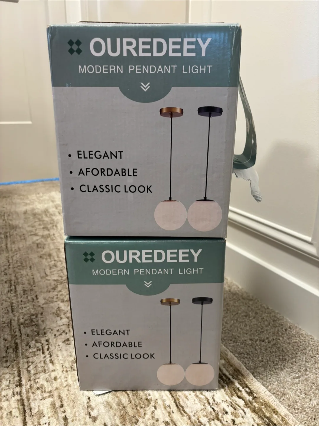 Ouredeey Modern Pendant Light - New in Box - Set of 2 thumbnail