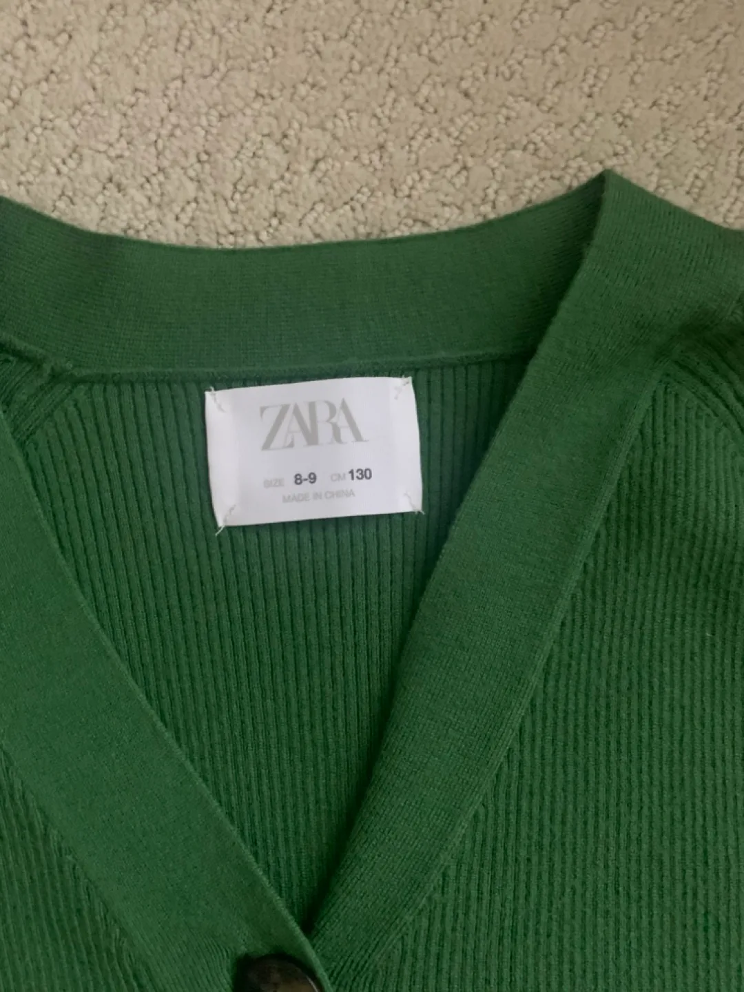 Zara Green Cardigan Size 8-9 thumbnail