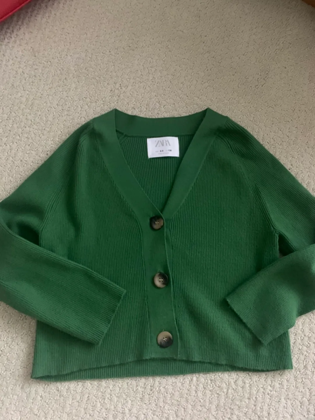 Zara Green Cardigan Size 8-9 image indicator(2)
