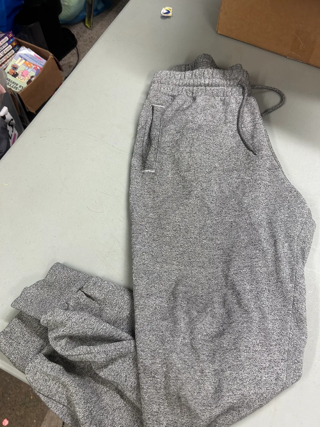 H&M Grey Regular Fit Sweatpants - Size L thumbnail