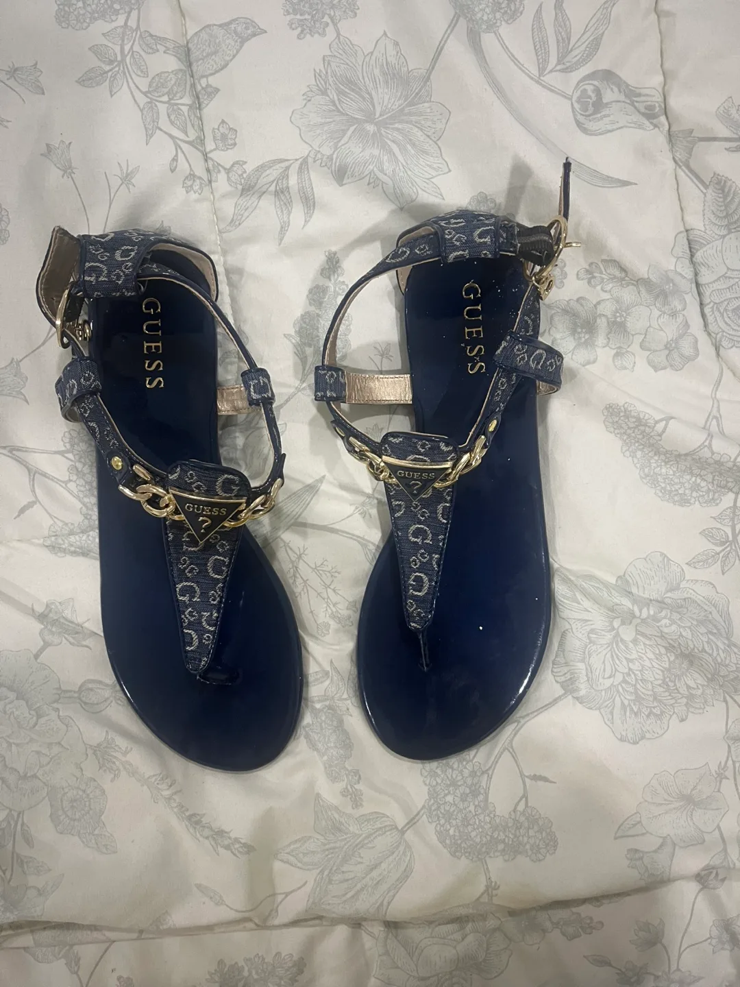 Guess Navy Thong Sandals, Size 9 image indicator(2)