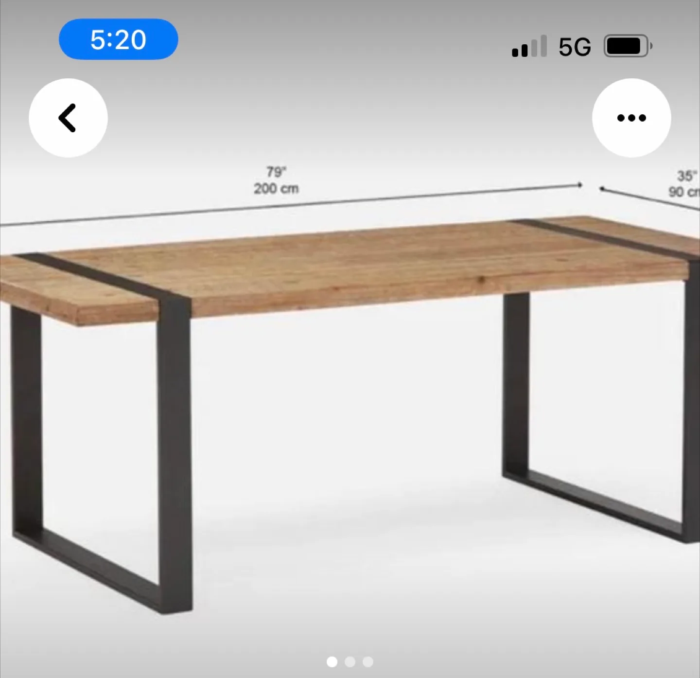 Wood Dining Table with Metal Legs image indicator(3)