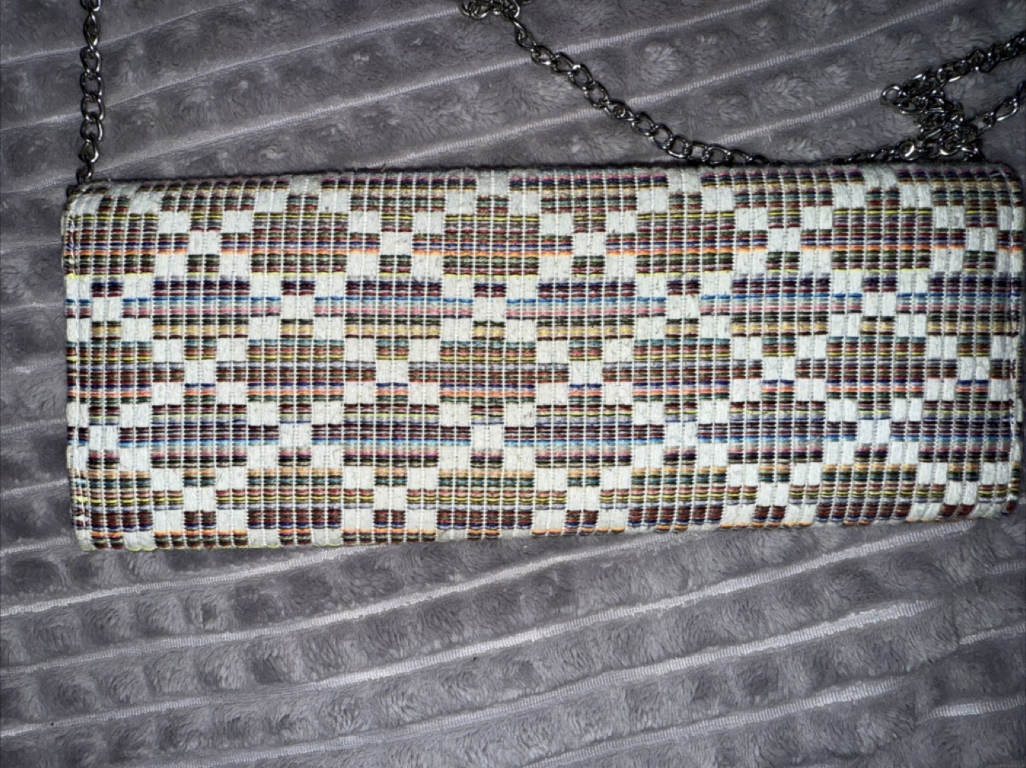 BCBG Multicolor Woven Clutch with Chain - photo 3