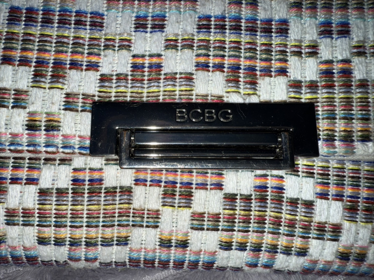 BCBG Multicolor Woven Clutch with Chain - photo 5