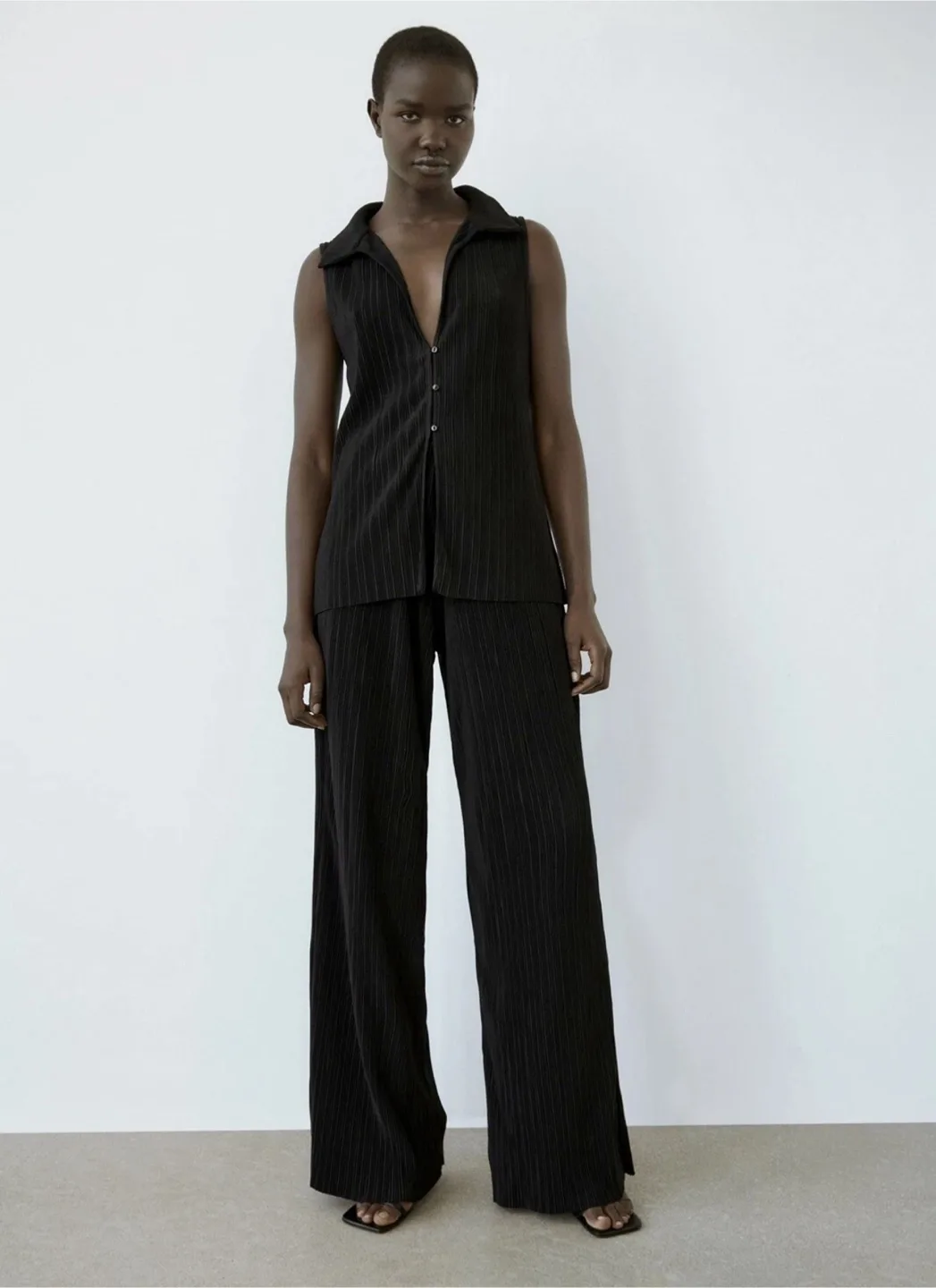 Zara Sleeveless Accordion Blouse thumbnail