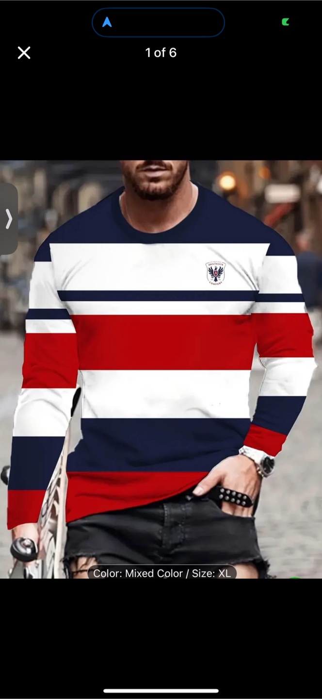Striped Long Sleeve Shirt - Size XL