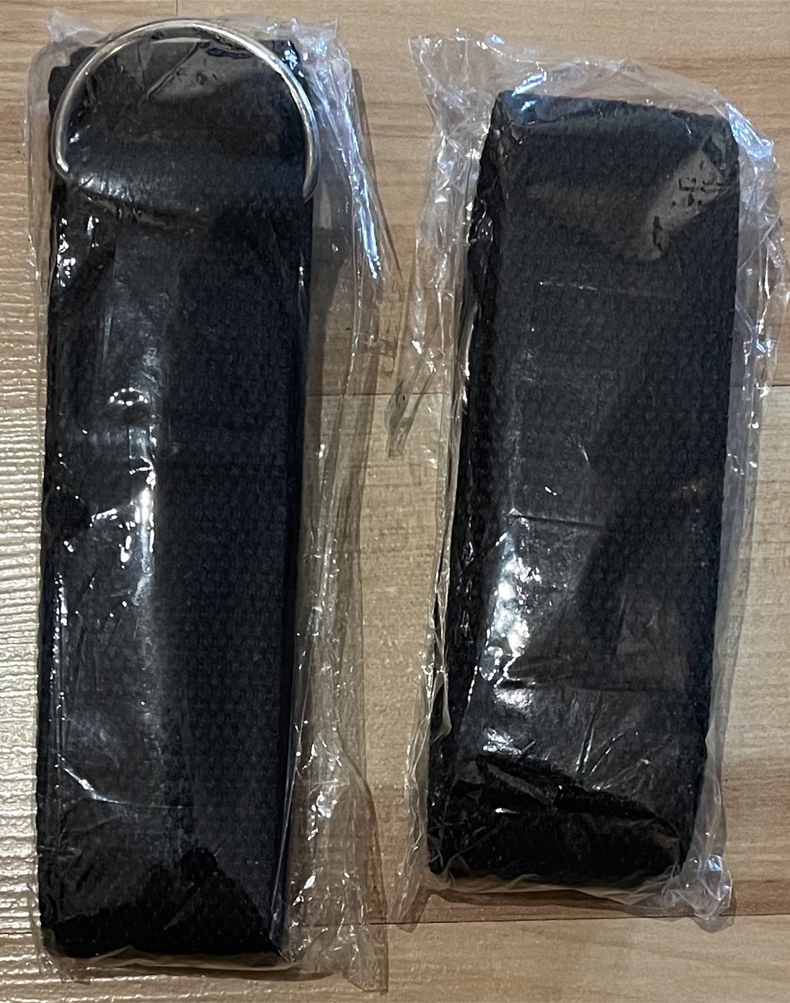 Two New Black Yoga Belt Straps