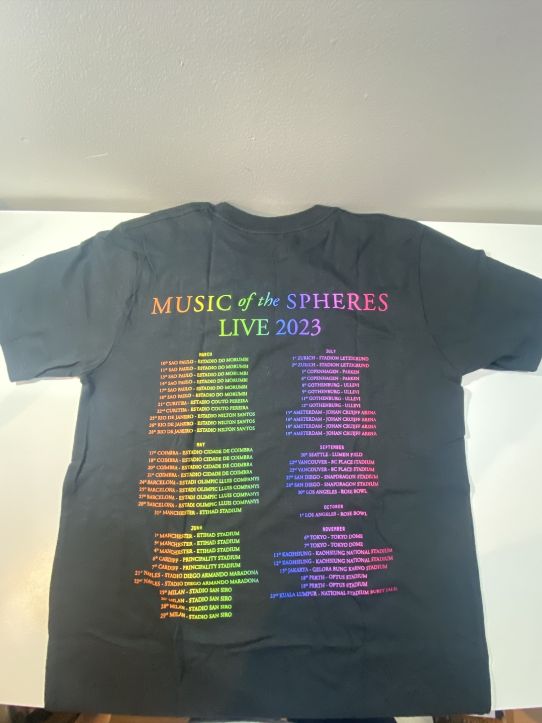 Coldplay Music of the Spheres Tour T-Shirt - Size S - photo 2