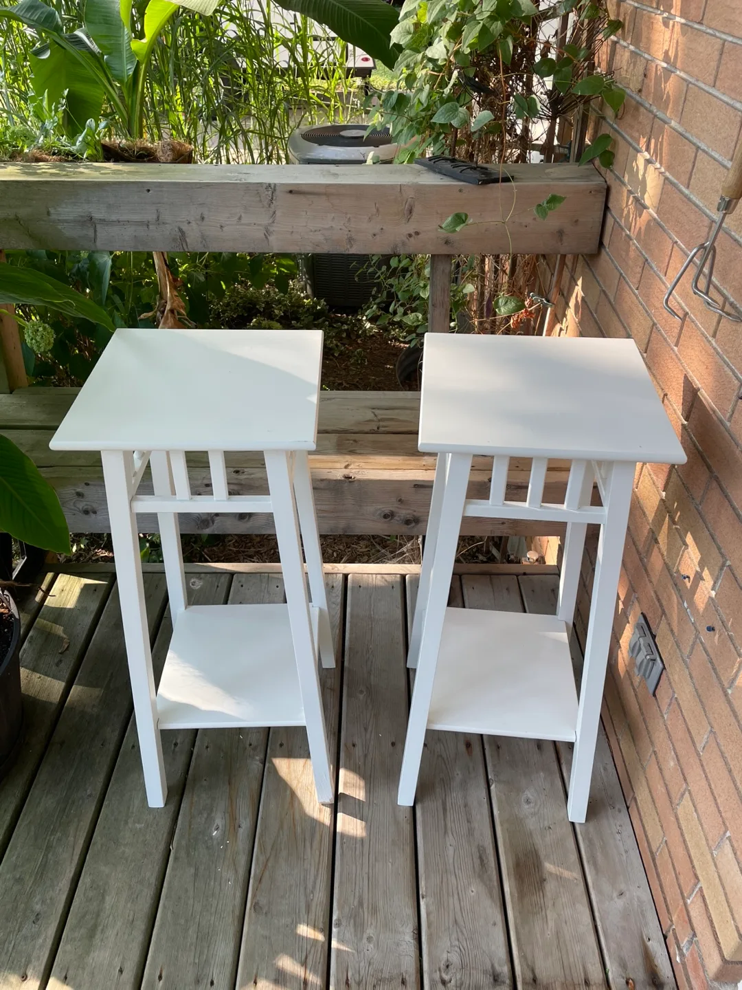IKEA White Plant Stands (Set of 2) thumbnail