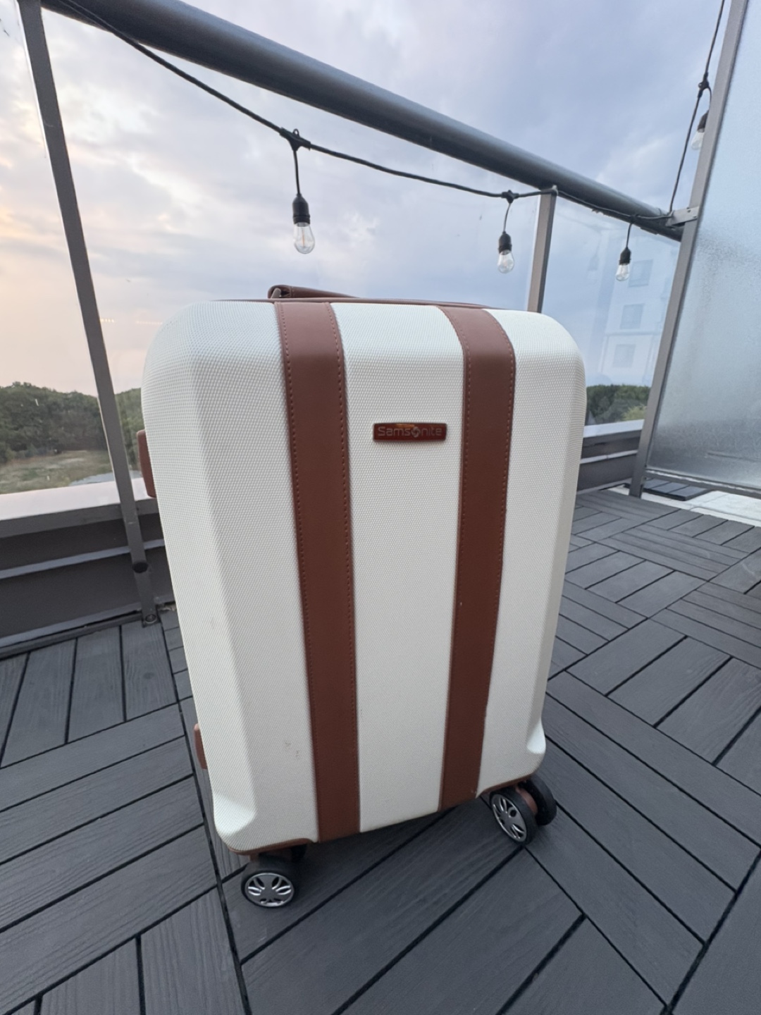 Samsonite Cream & Brown Carry-On Suitcase