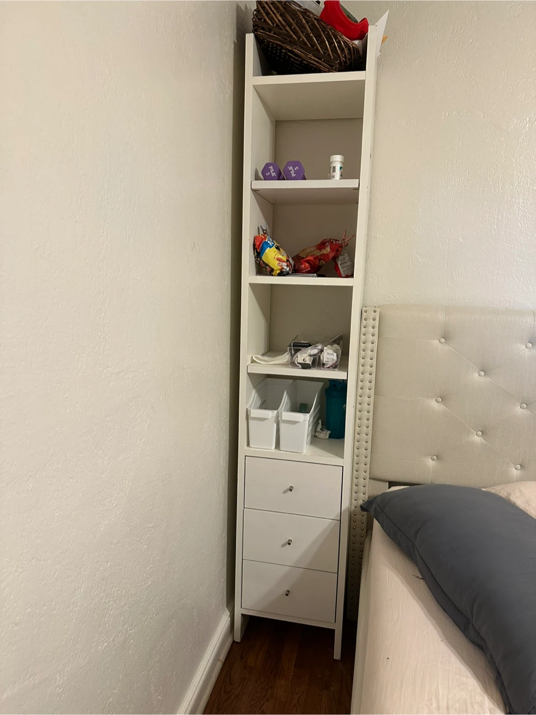 White Shelf with Drawers