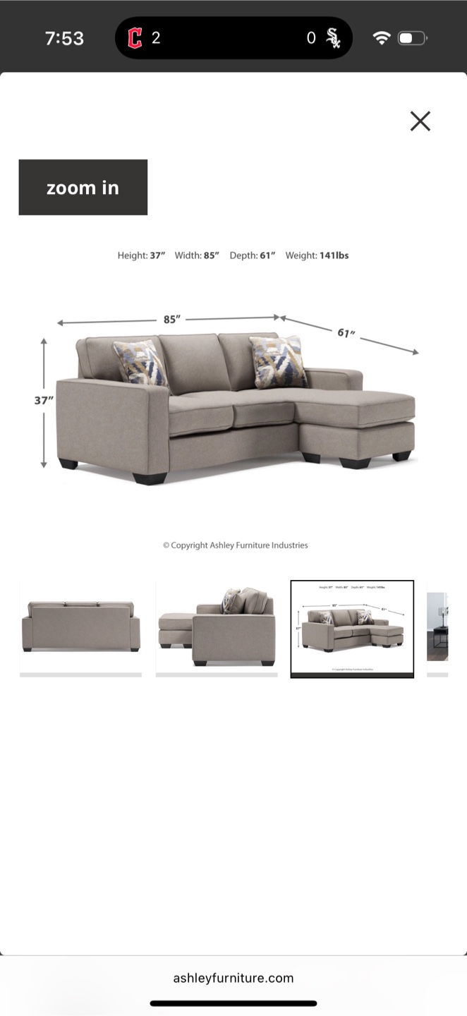 Ashley Furniture Gray Sectional Sofa - photo 3