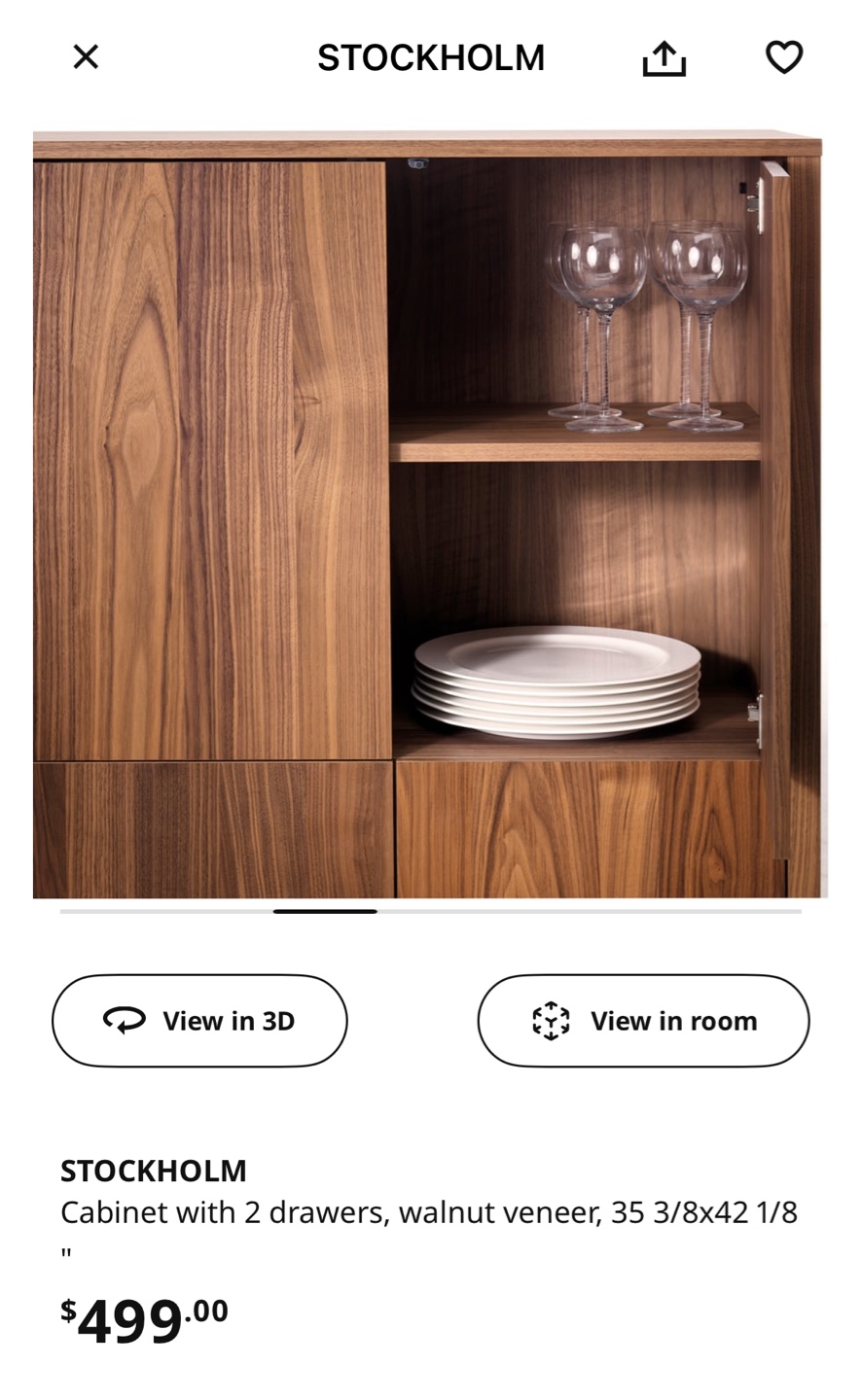 Ikea Stockholm Cabinet with 2 drawers, walnut veneer - photo 2