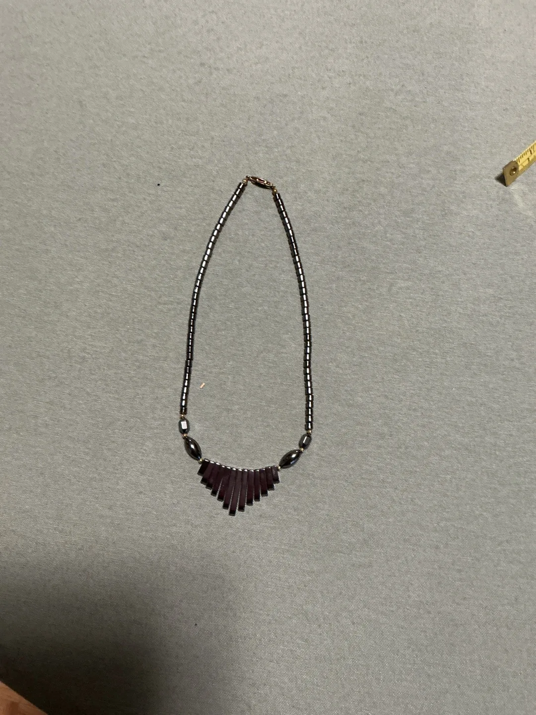 Hematite Beaded Necklace thumbnail