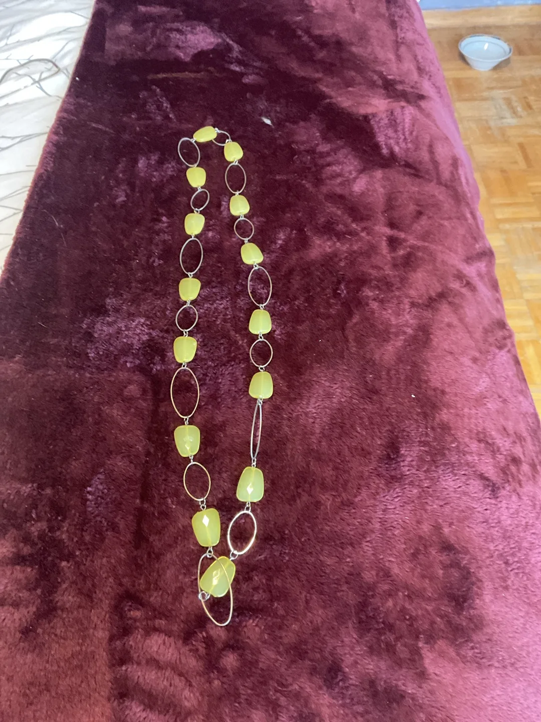 Yellow Stone & Silver Necklace thumbnail
