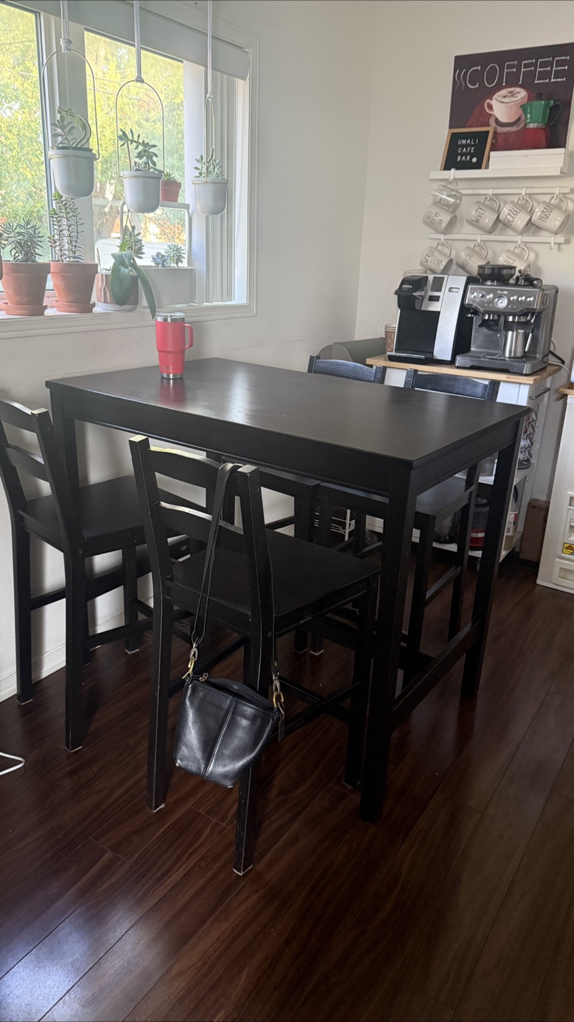 Bar Height Dining Table with 4 Chairs