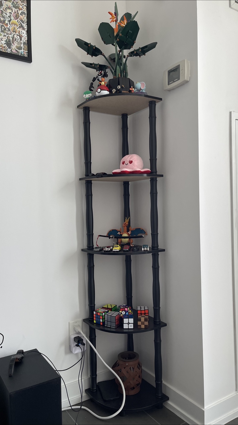 5-Tier Corner Shelf, Rustic Brown