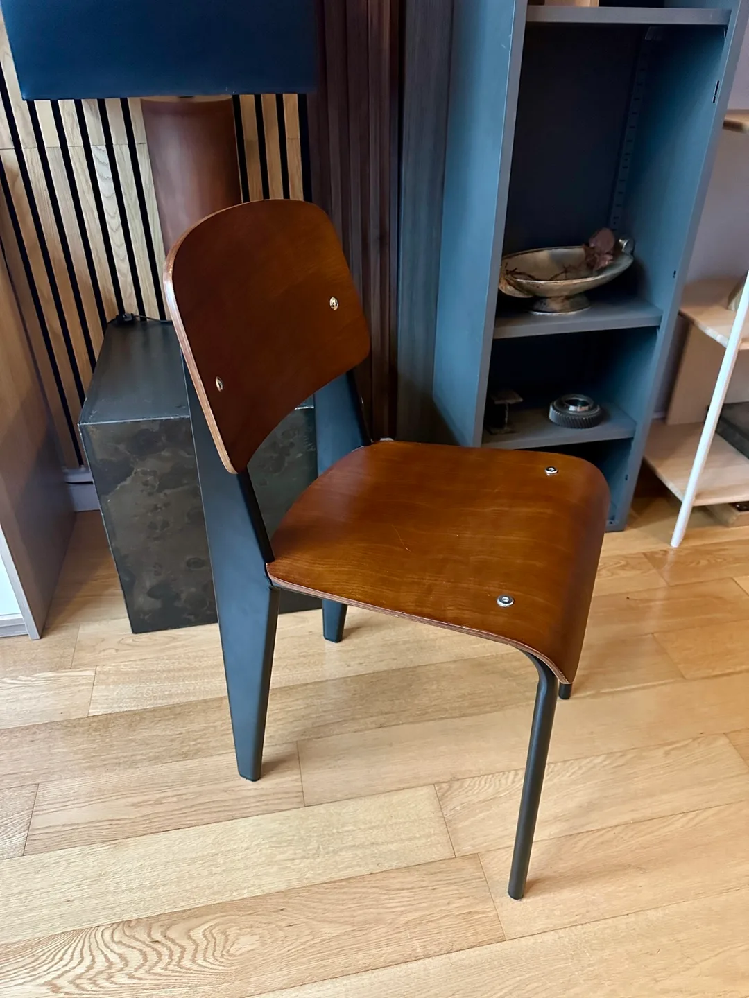 JEAN PROUVE STANDARD CHAIR MCM VINTAGE DINING DESK SIDE thumbnail