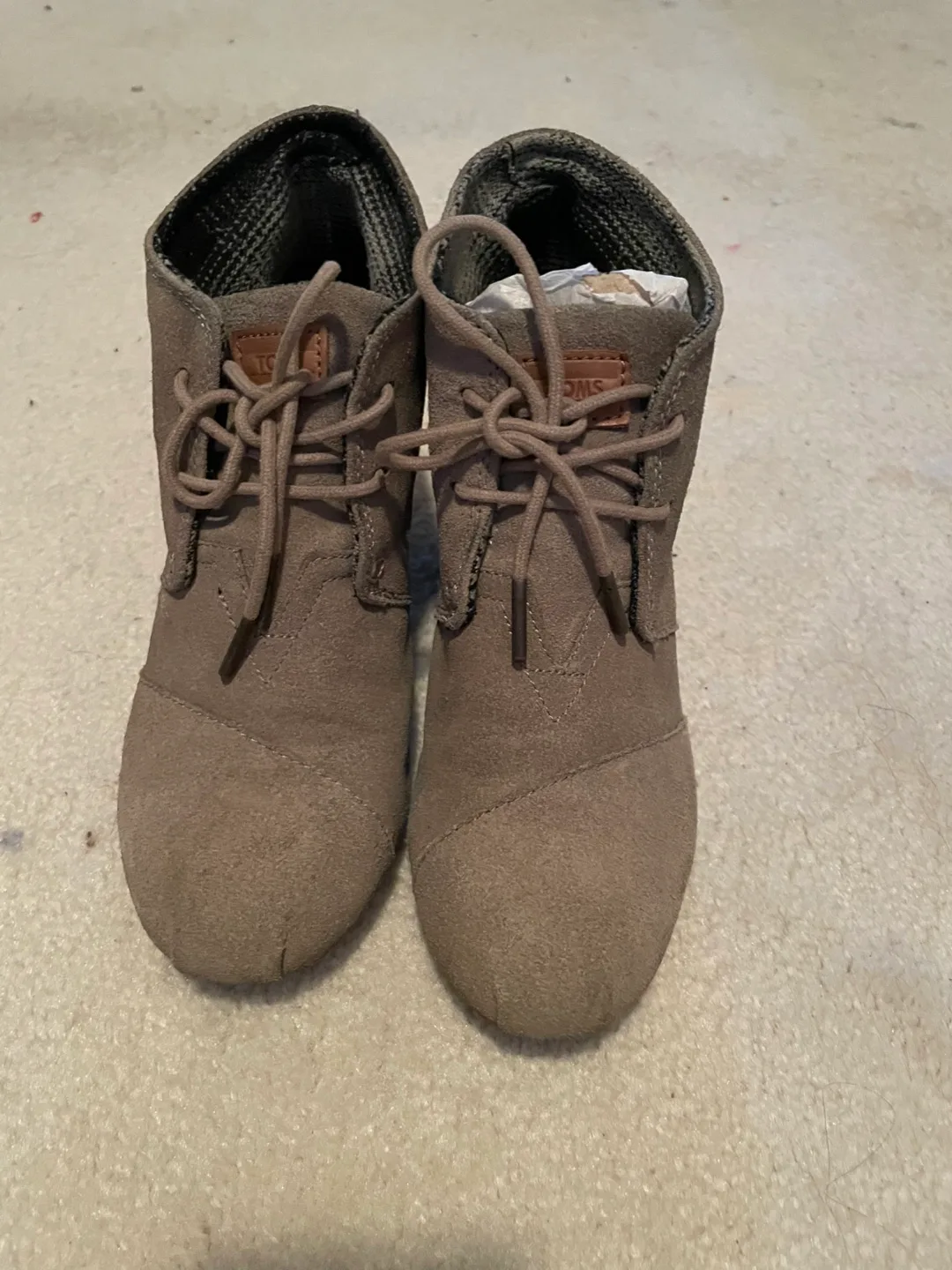 TOMS Suede Wedge Booties Size 7 thumbnail