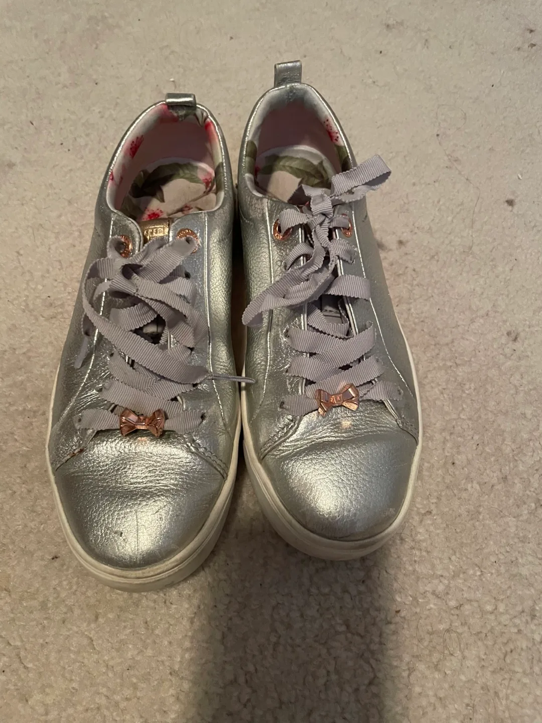 Ted Baker Kelleip Silver Sneakers - Size 6 thumbnail