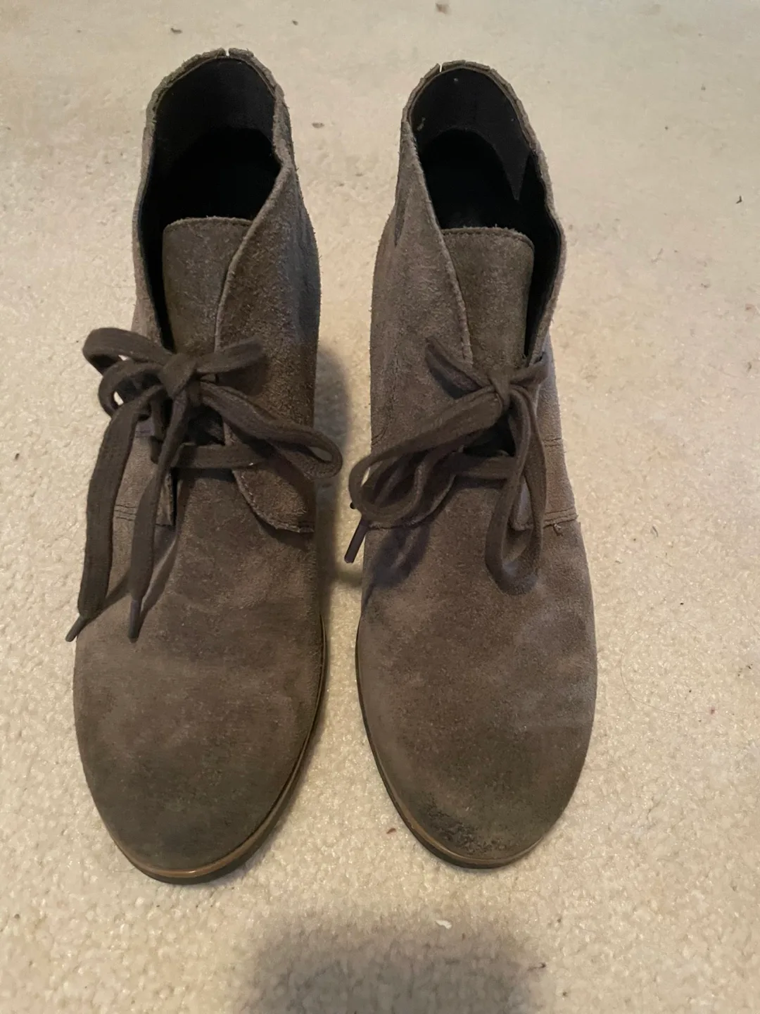 Grey Suede Wedge Ankle Booties image indicator(2)