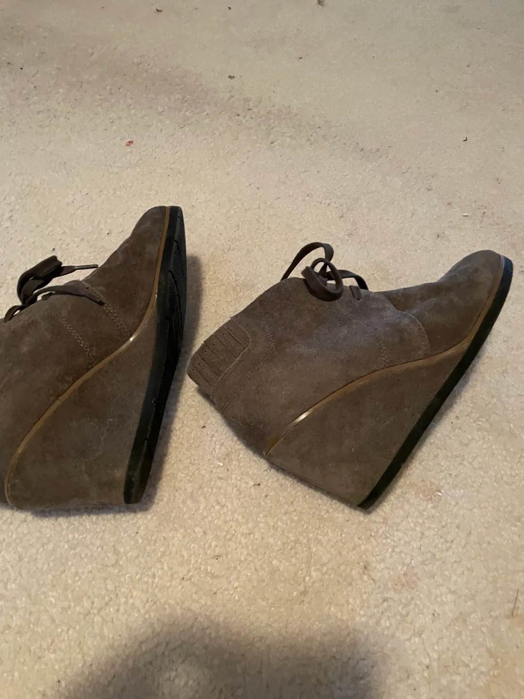 Grey Suede Wedge Ankle Booties image indicator(4)