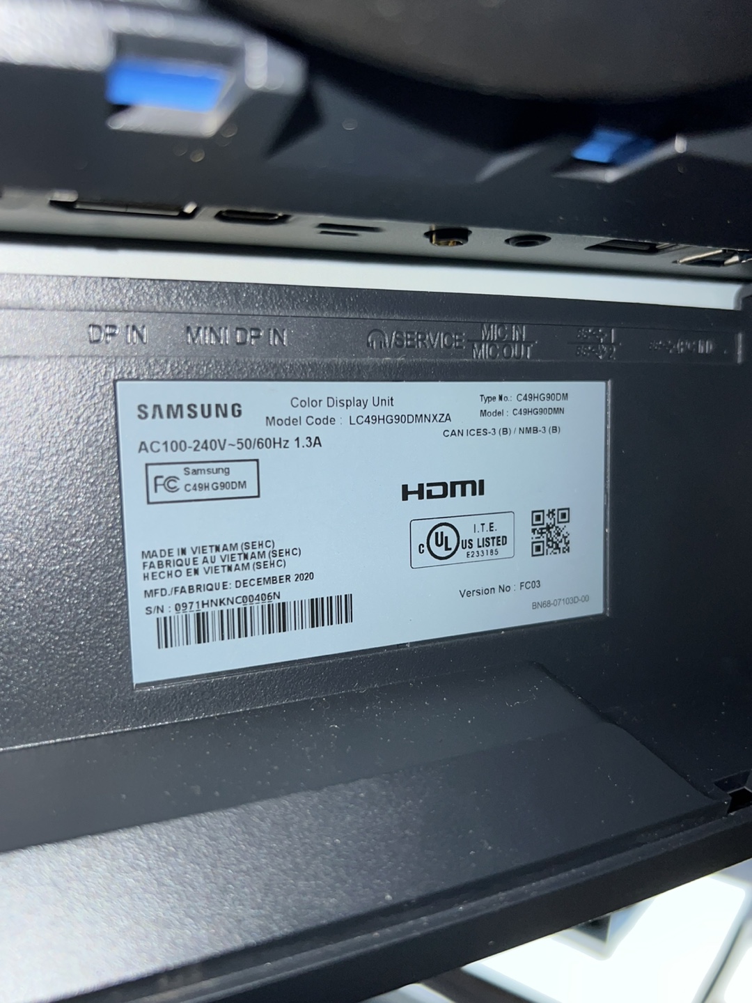 Samsung C49HG90DMN 49" Ultrawide Monitor and  Arm Mount - photo 2