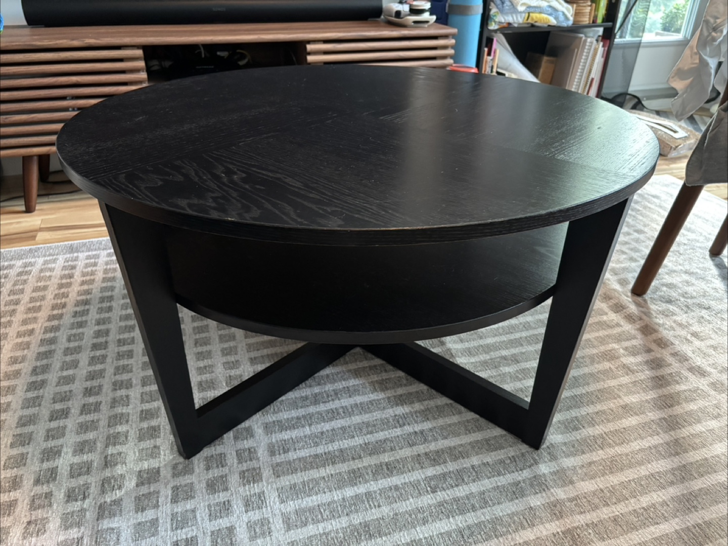 Round Black Coffee Table