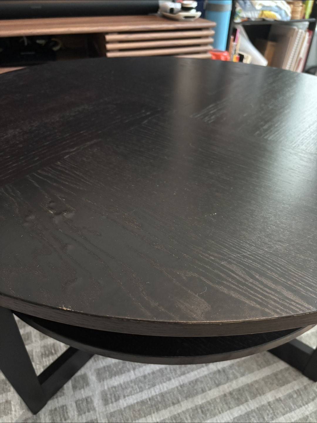 Round Black Coffee Table - photo 2