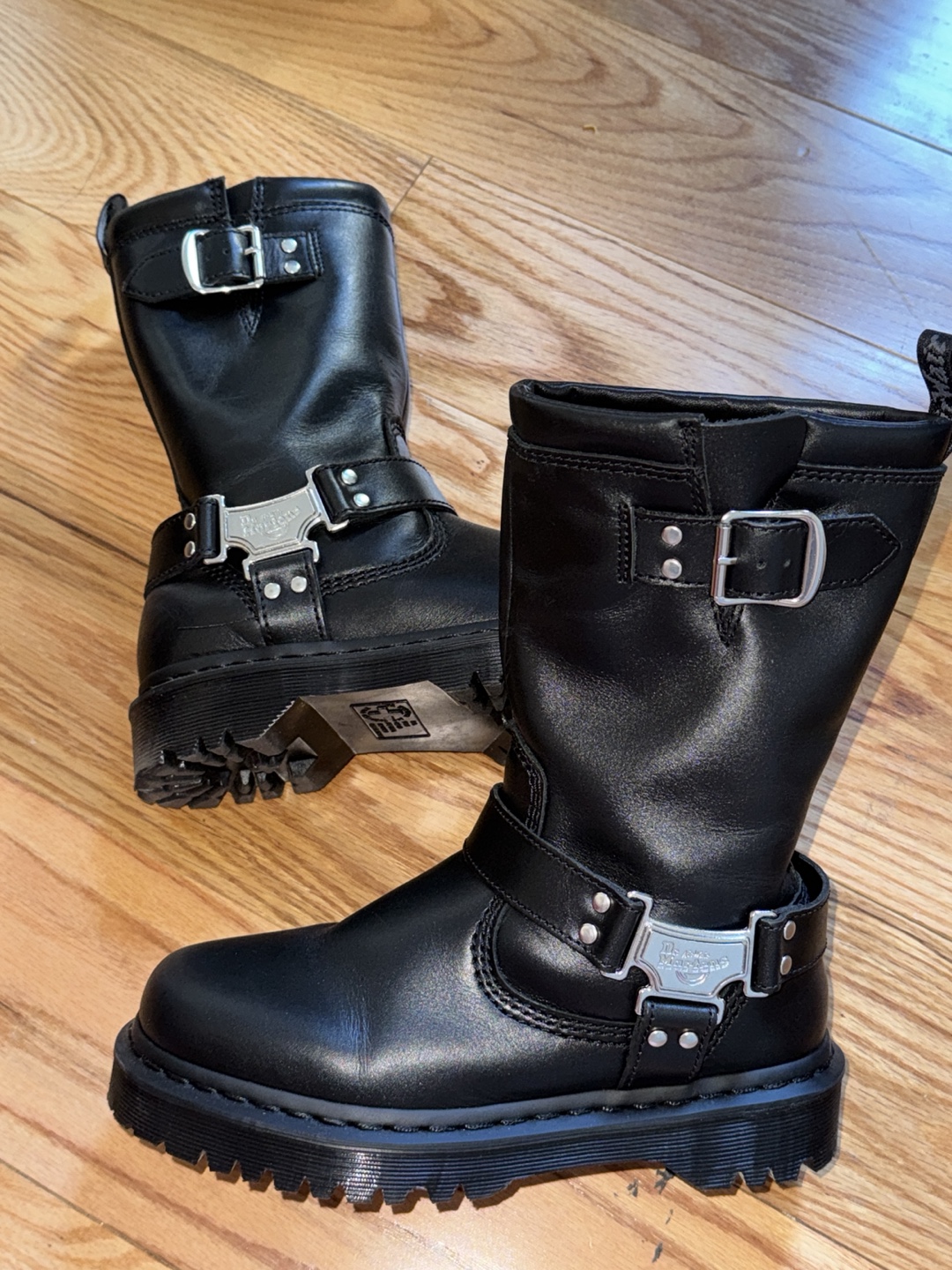 [US W6] Dr.Martens Anistone Hi Leather Biker Boots - photo 4
