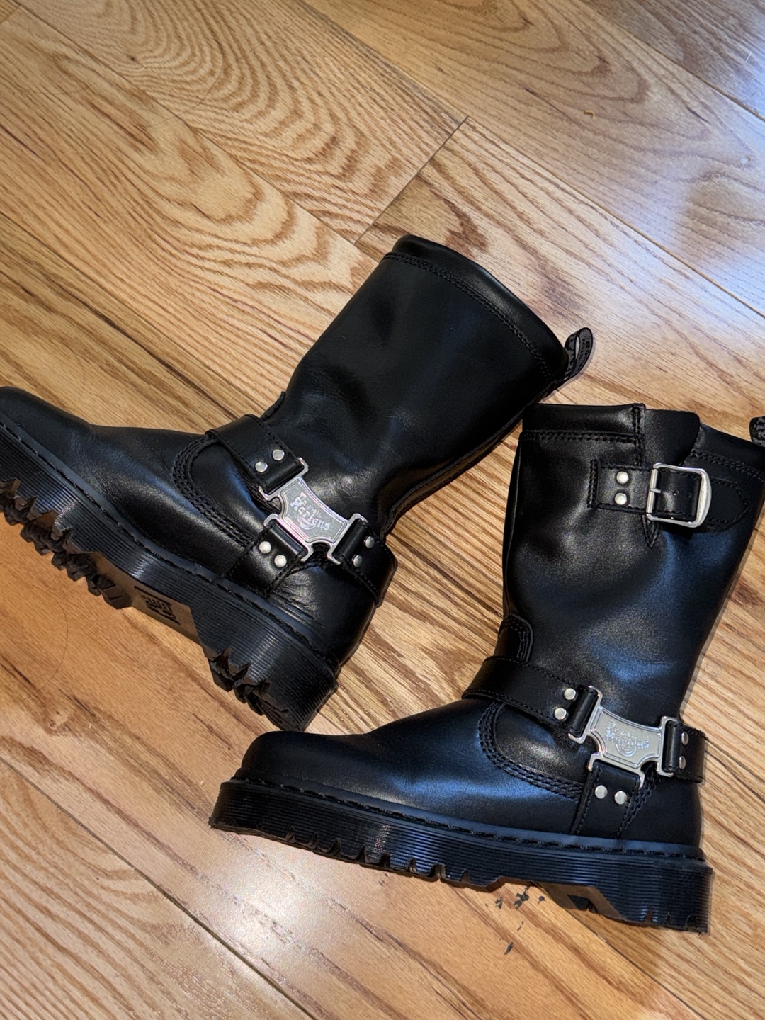 [US W6] Dr.Martens Anistone Hi Leather Biker Boots - photo 2
