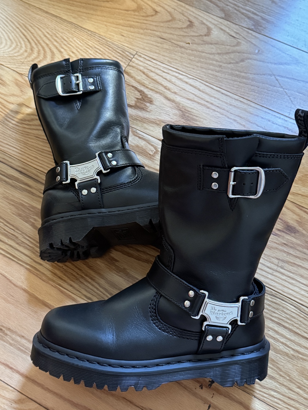 [US W6] Dr.Martens Anistone Hi Leather Biker Boots