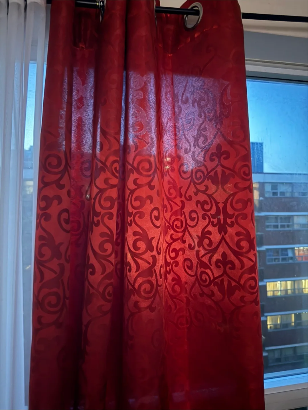 Red Patterned Curtain thumbnail