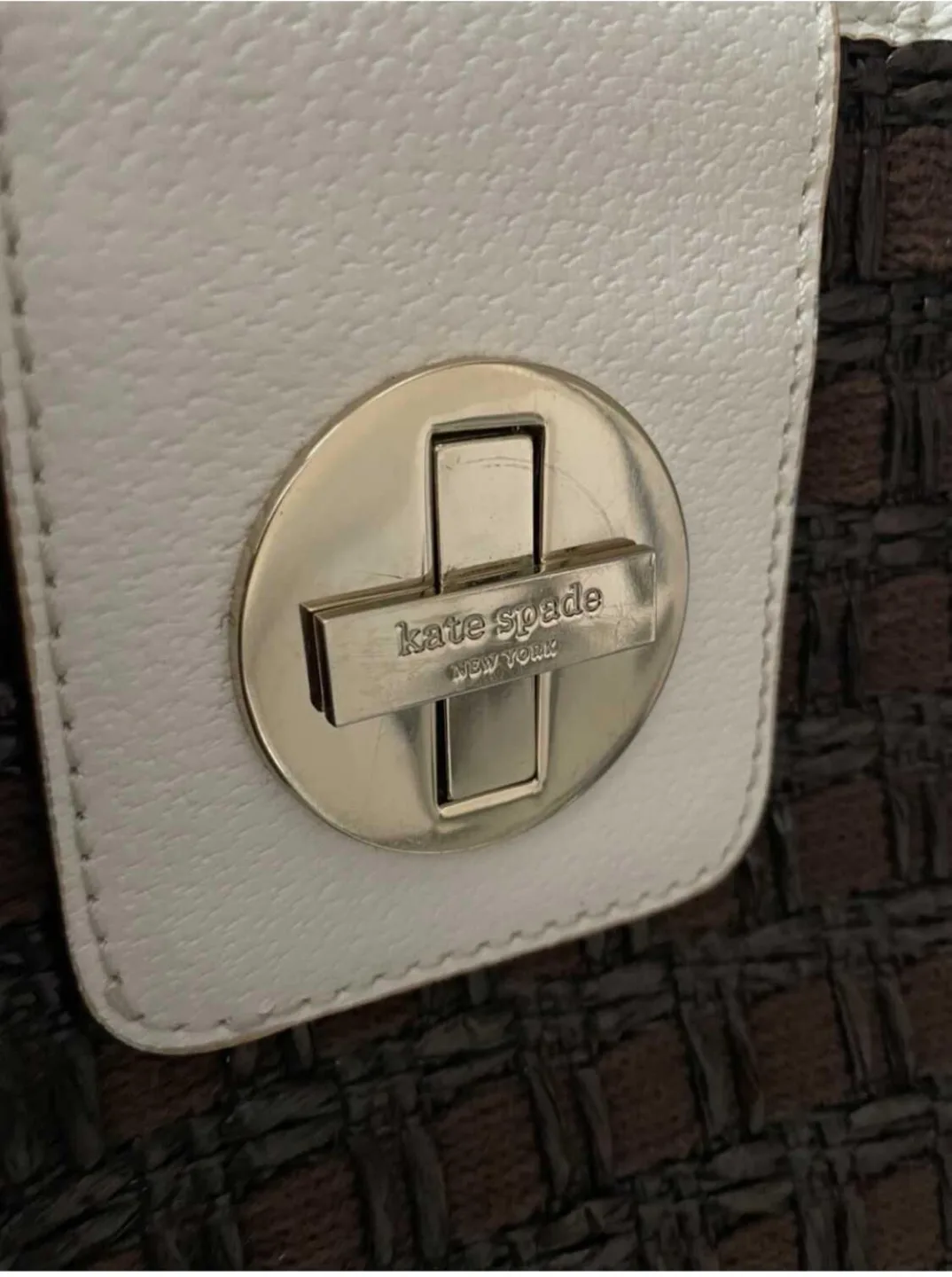 Authentic Kate Spade Brown & White Tote Bag image indicator(2)