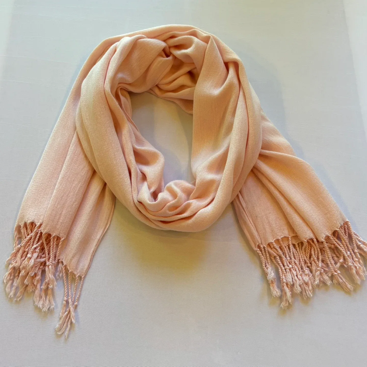 Lily Morgan Light Pink Super Soft Rectangular Scarf with Fringe thumbnail