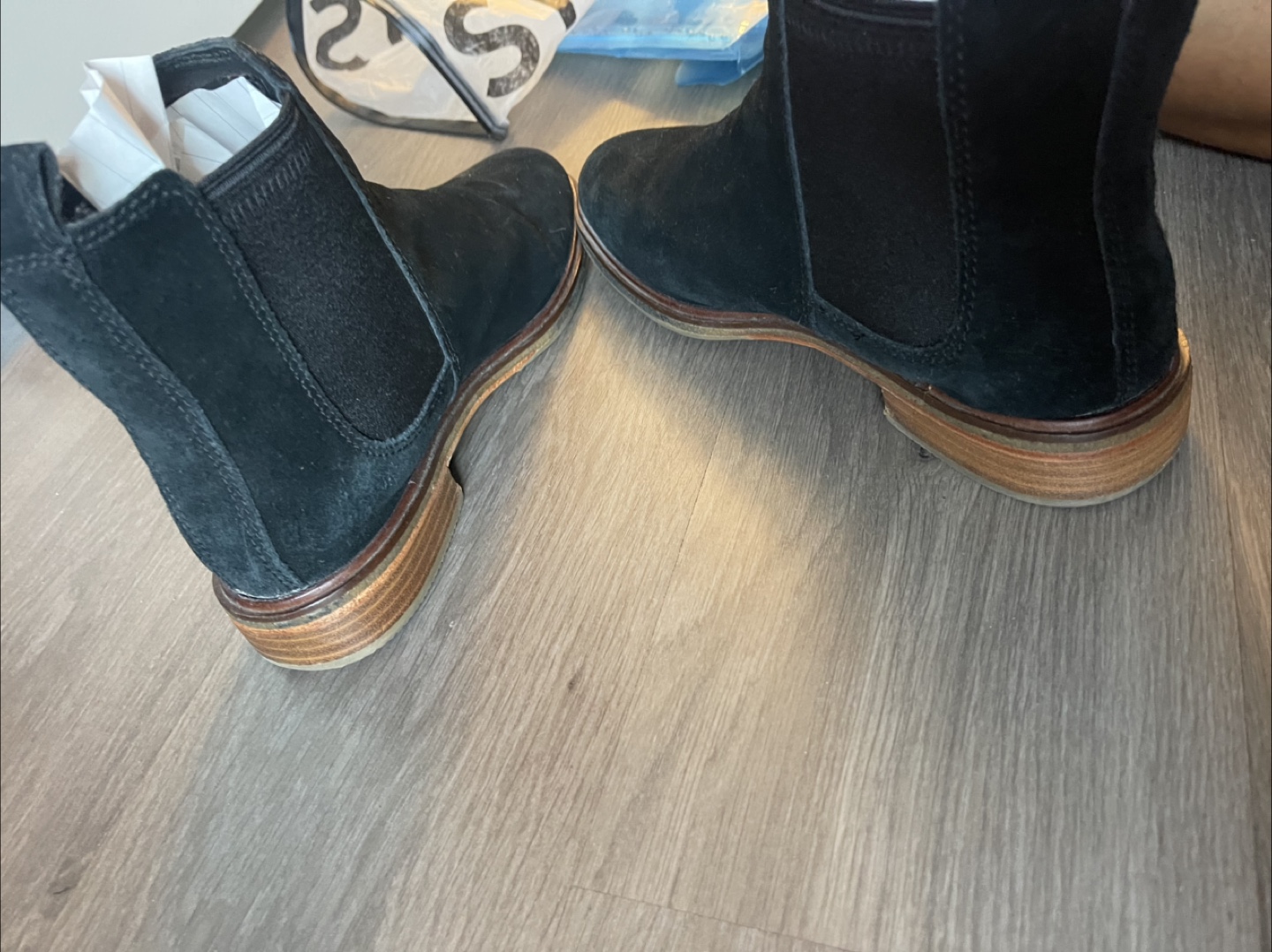 Clarks Black Suede Chelsea Boots - photo 2