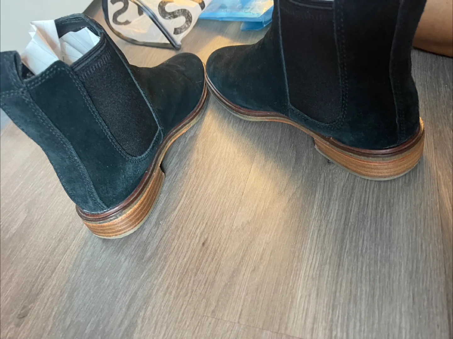 Clarks Black Suede Chelsea Boots image indicator(2)