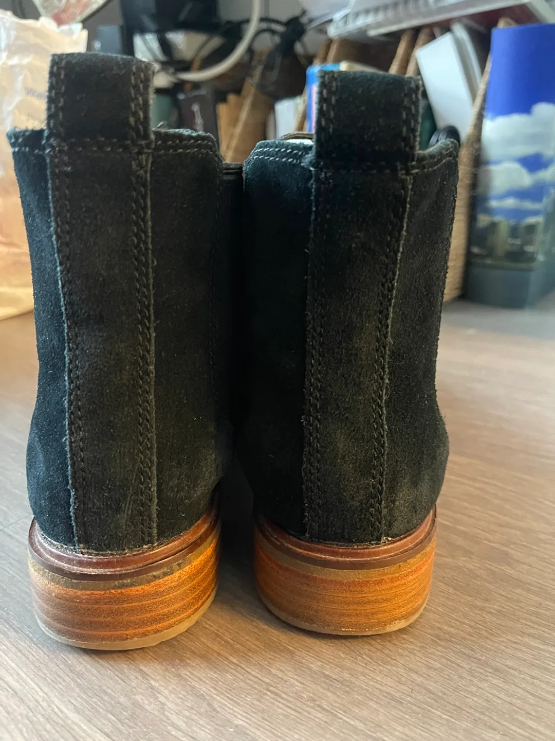 Clarks Black Suede Chelsea Boots image indicator(3)