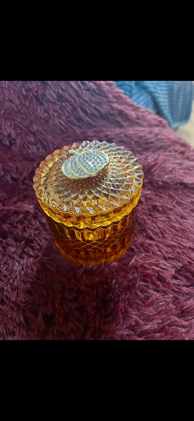 Orange Glass Jar with Apple Design thumbnail