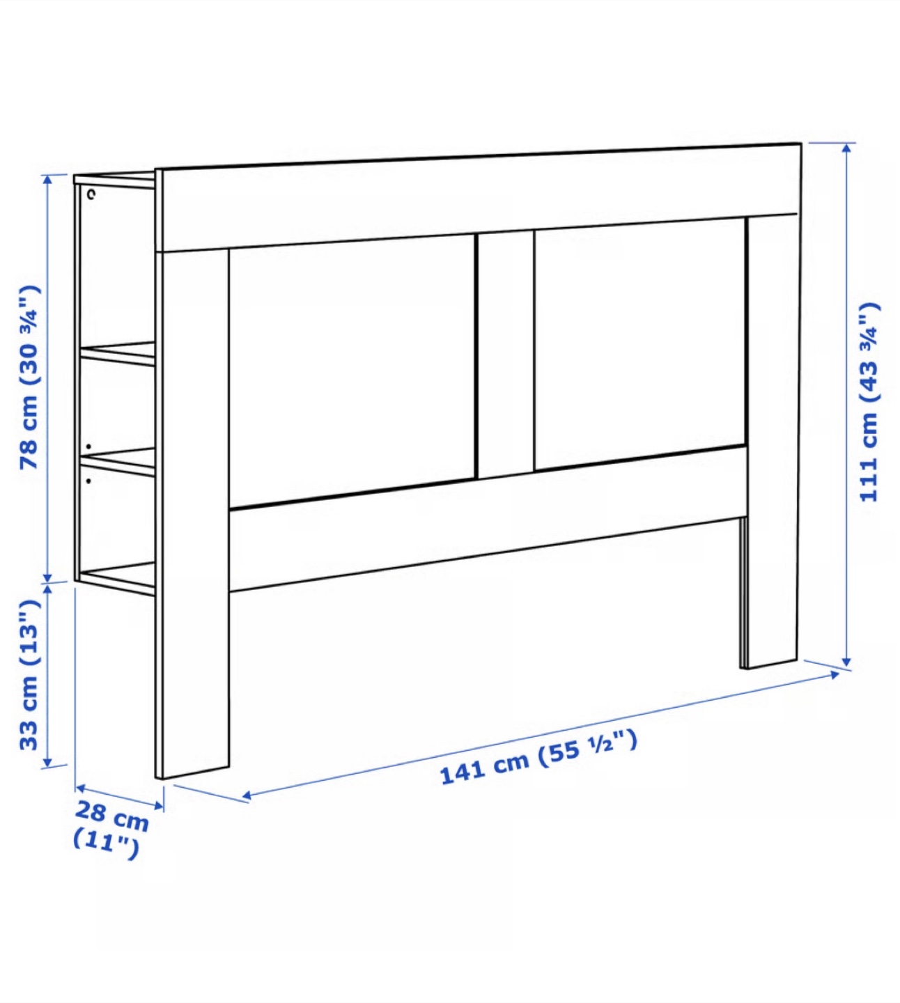 IKEA Brimnes White Headboard with Storage - photo 2