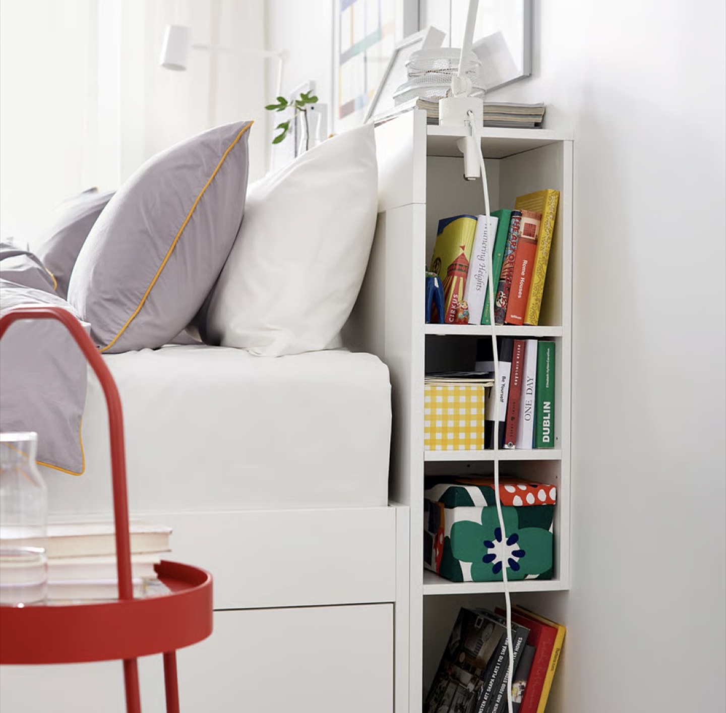 IKEA Brimnes White Headboard with Storage - photo 3