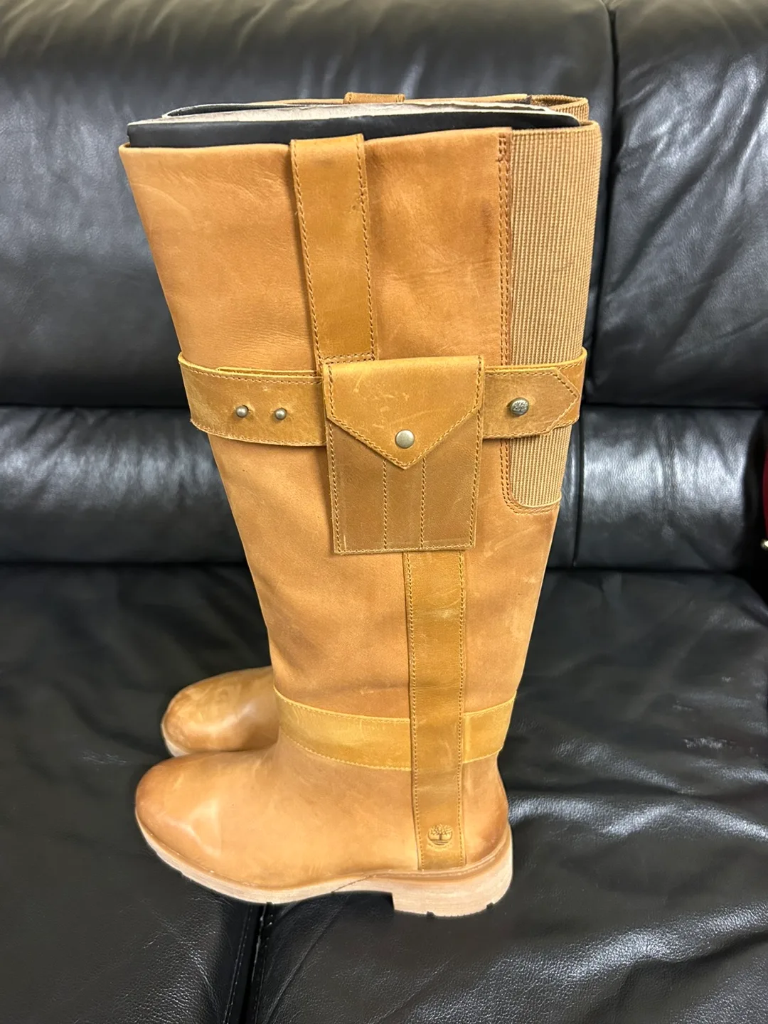 Timberland Tan Leather Knee-High Boots thumbnail