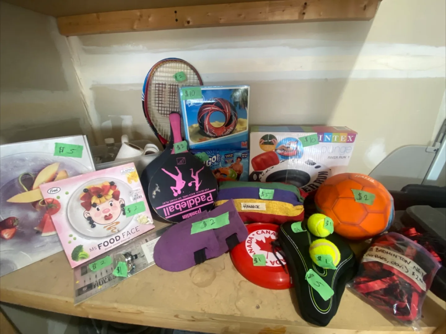 Mixed Lot: Paddleball, Intex River Run, Food Face Plate thumbnail