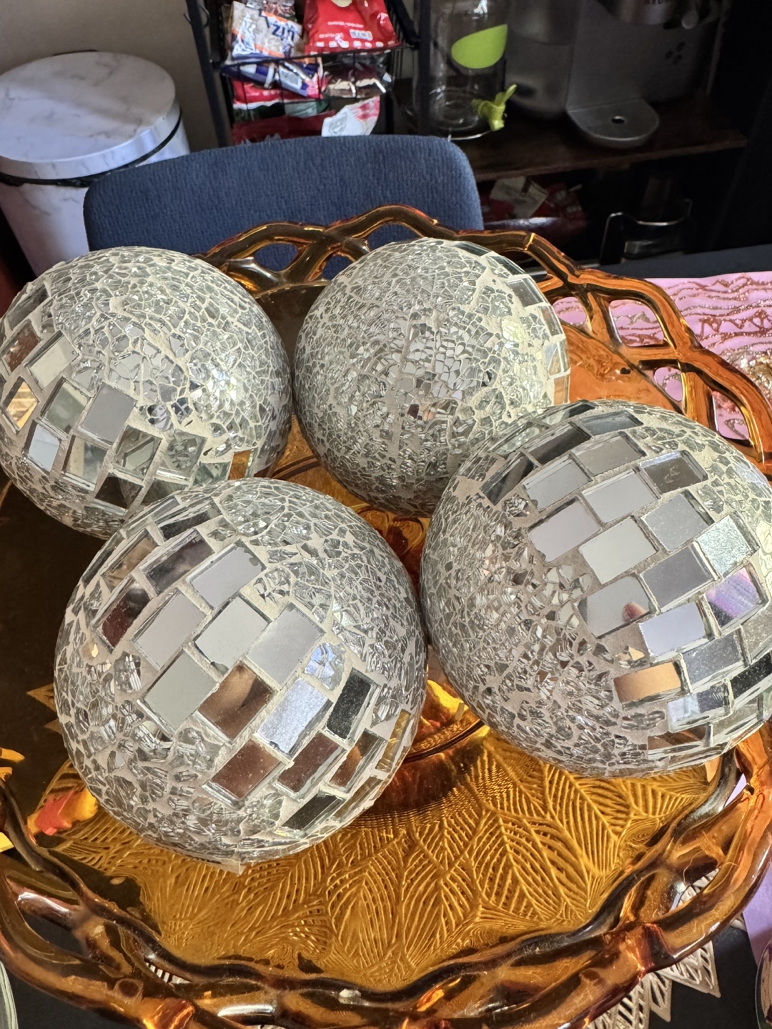 Mosaic Mirror Ball Orbs - Set of 4 - photo 5
