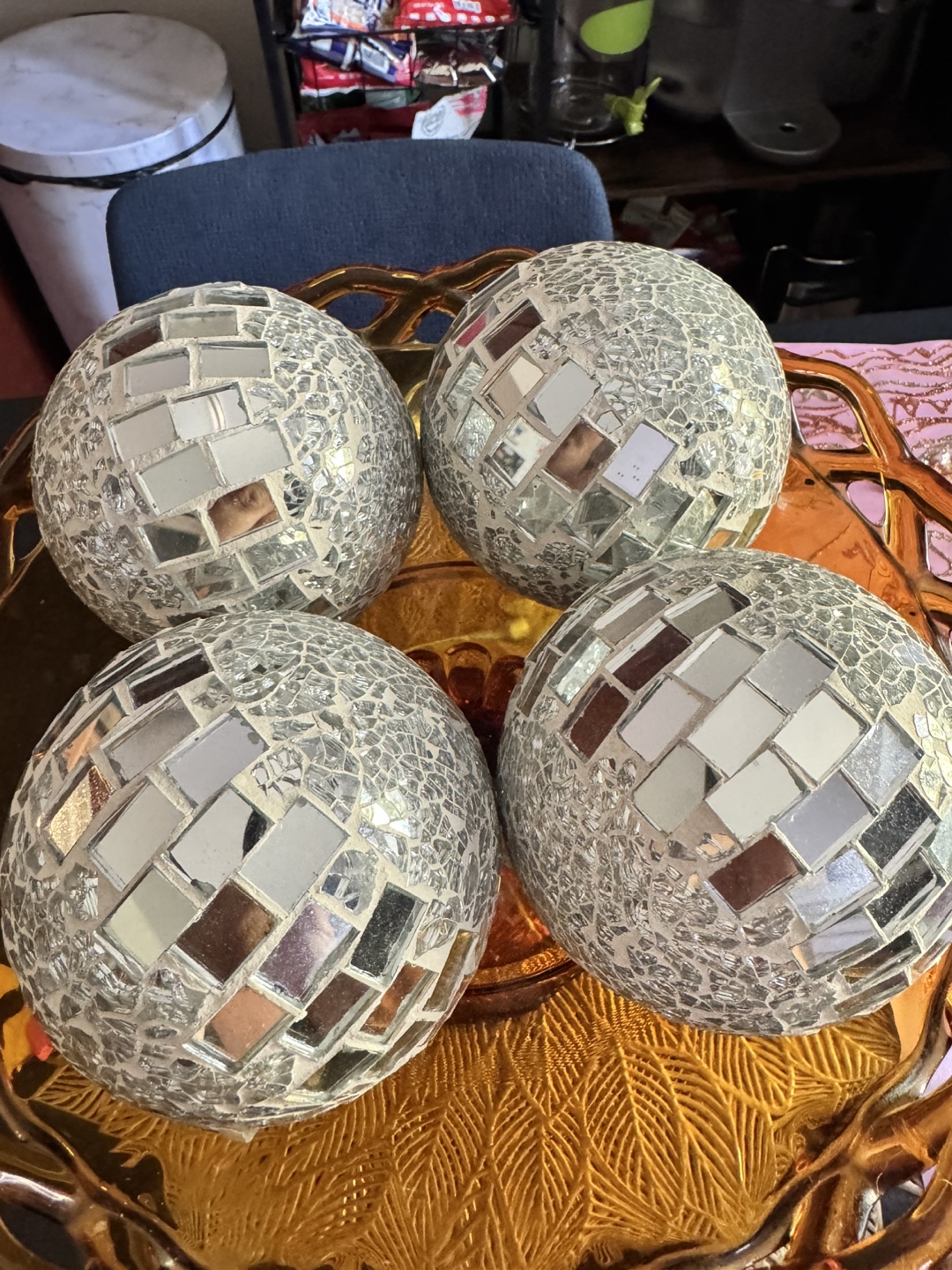 Mosaic Mirror Ball Orbs - Set of 4 - photo 3
