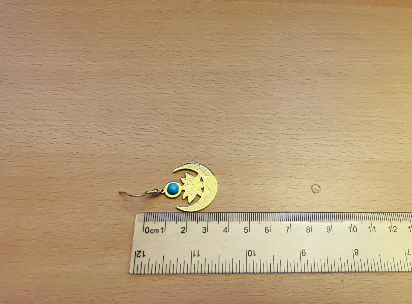 Lotus & Moon Earrings - Gold Colour image indicator(4)