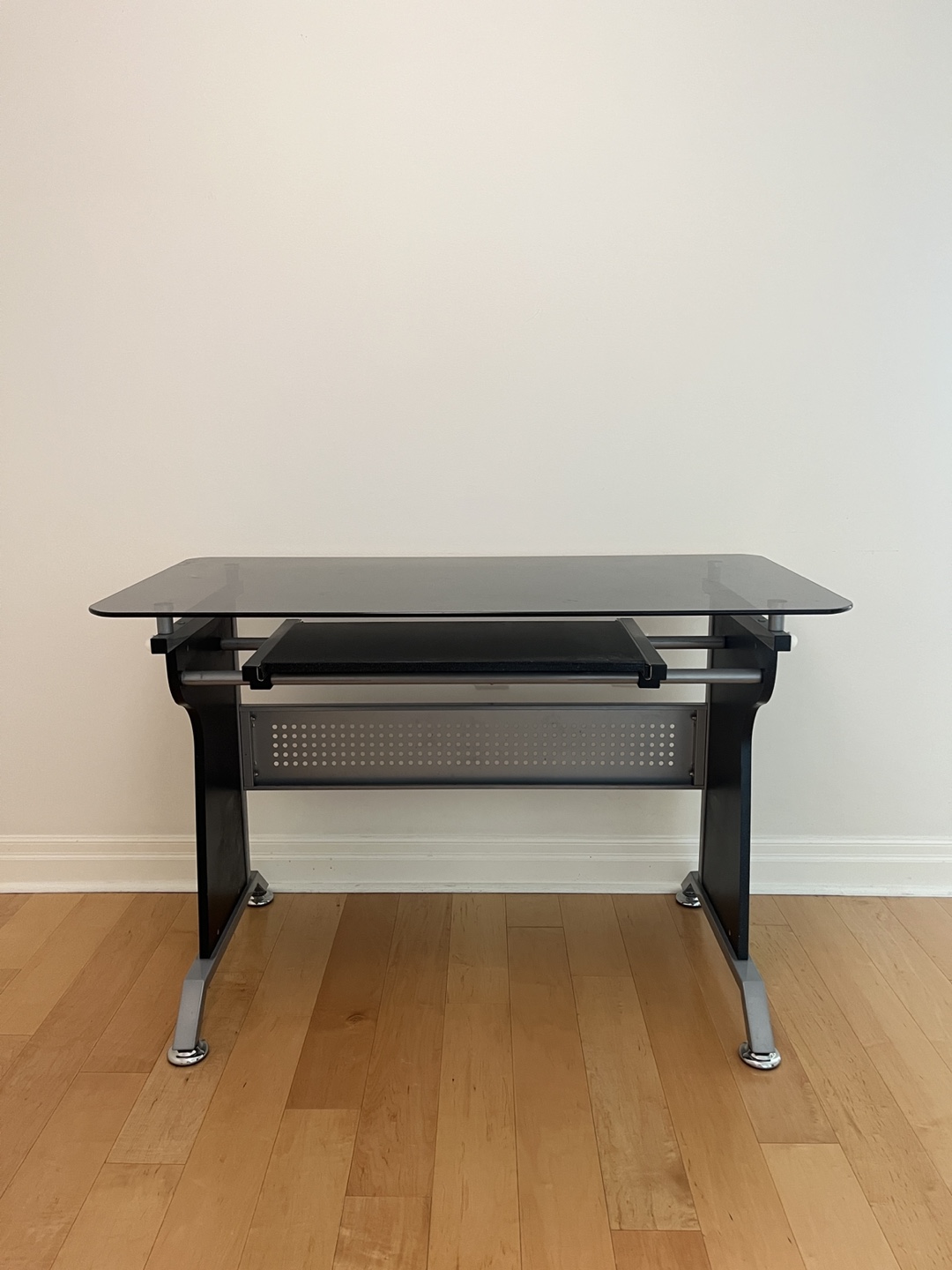 Glass desk with slide out table - photo 2