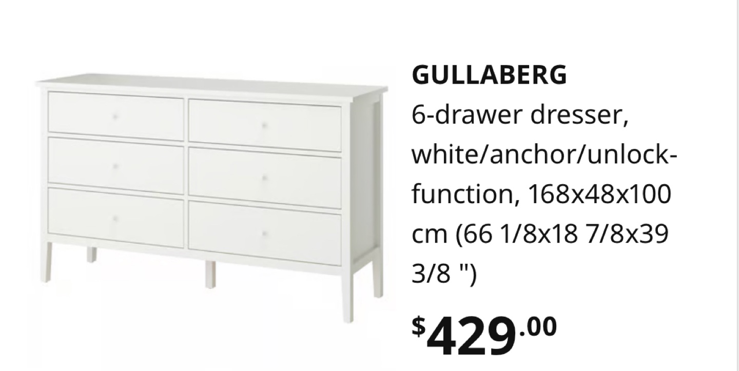 IKEA Gullaberg 6-Drawer Dresser