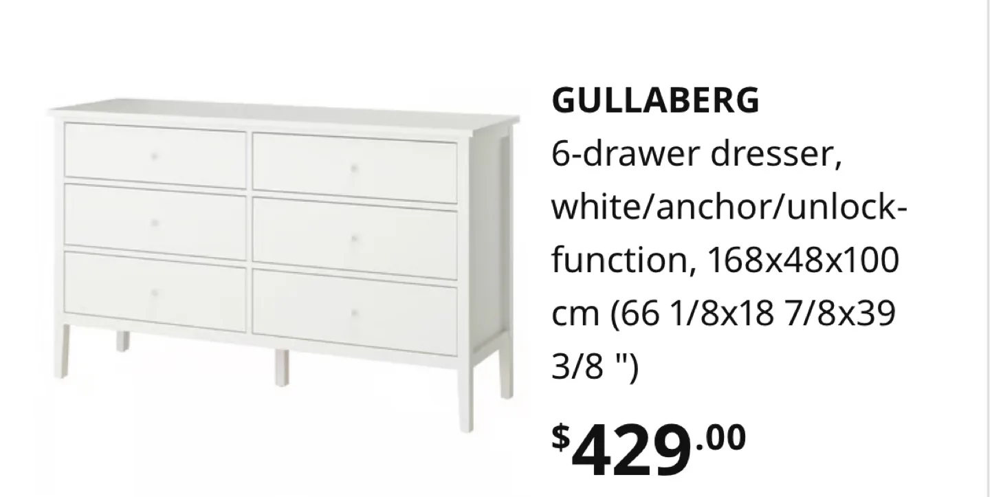 IKEA Gullaberg 6-Drawer Dresser thumbnail
